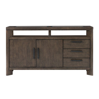Side Server With Glass Inlay - Dark Oak
