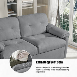 Convertible Pull Out Sofa Bed Queen Size, 3 In 1 With Side Storage