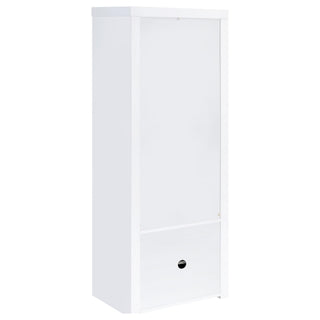 Lance - 3 Shelf Media Tower With Shelves And Hidden Cabinet - Gloss White