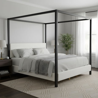 Modern Canopy Bed With Upholstery