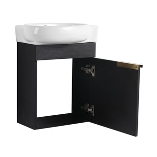 Wall Mounted Bathroom Vanity With Sink And Storage Rack, Soft Close Doors