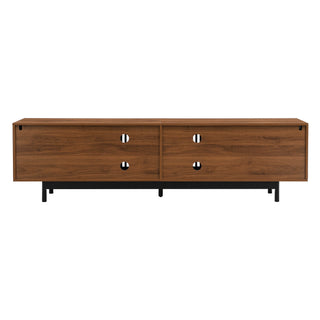TV Stand, Media Console With 2 Drawers, Soft Closing Hinges, Adjustable Shelves - Walnut