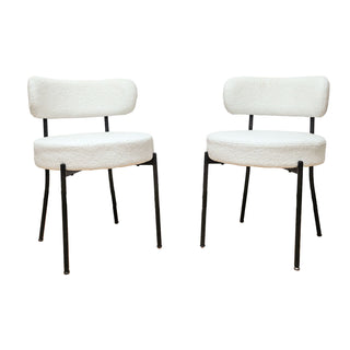 Extendable Dining Table Set With Curved Backrest Upholstered Chairs