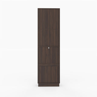Tall Narrow Fluted Storage Cabinet With Trash Bin Compartment For Kitchen (Trash Can Not Included)