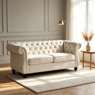 Chesterfield Button Tufted Loveseat With Rolled Arms