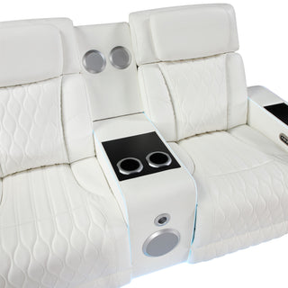Electra - Power Reclining Loveseat With Power Headrests, Console, Speakers, Massage, LED Lighting And USB Control