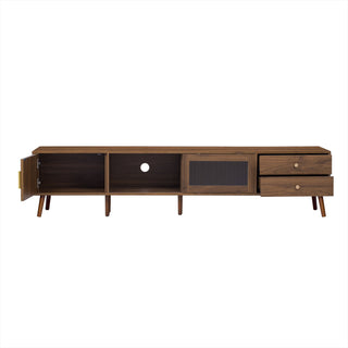 Doors TV Stand For TVs Up To 85", Entertainment Center With Storage Cabinets, TV Media Console Table For Living Room - Natural