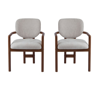 Upholstered Arm Dining Chairs (Set of 2)