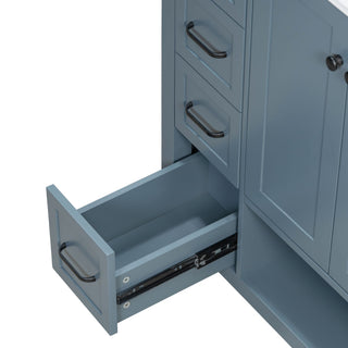 Bathroom Vanity With Sink Top, Bathroom Vanity Cabinet With 2 Doors And 2 Drawers, Open Shelf