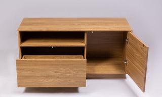 TV Stand For TVs Up To 45" With 1 Door, 1 Drawer, 1 Open Shelf - Oak