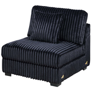 6 Piece Modular Sectional Sofa Set Upholstered Living Room Plush Couch With Cup Holders And USB Port - Black