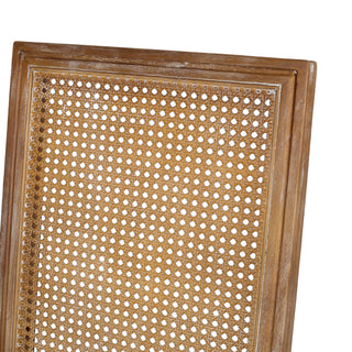 Upholstered Dining Chair With Cane Backrest