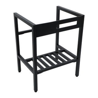 Console Sink With Legs, 24" X 18", Durable Porcela With Frame - White / Black