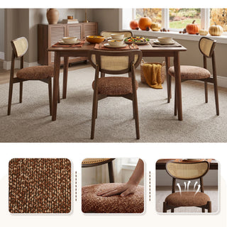Rattan Side Dining Chairs For Kitchen (Set of 2)