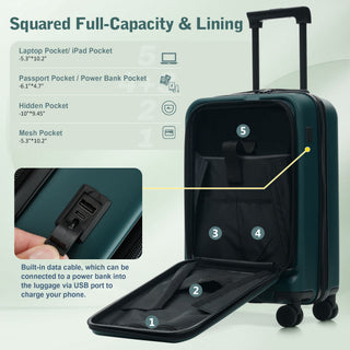 Hardside Luggage Set 5 Piece With Front Opening