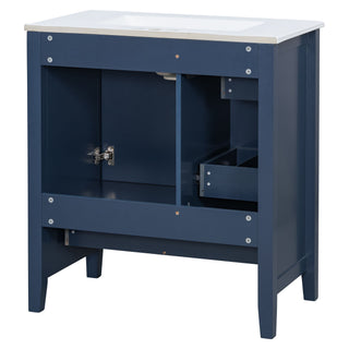 Modern Bathroom Vanity With Sink, 1 Cabinet & 3 Drawers