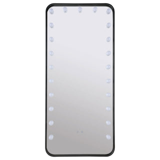 Villancourt - LED Standing Mirror With Speakers - Black