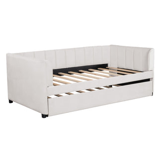 Upholstered Daybed With Ergonomic Design Backrest