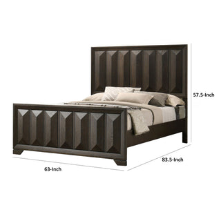 Modern Bed Panel Headboard With Vertical Faceted Design