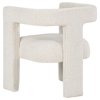 Verda - Upholstered Accent Side Chair In Soft With Rounded Open Back And 3 Leg Base - White