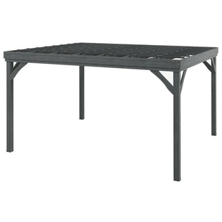 Patio Grape Vine Gazebo Outdoor Pergola With Open Roof For Climbing Plants - Gray