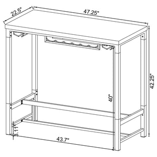 Tonneson - Bar Table With Trestle Base And Wine Storage - White