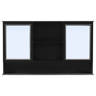 Double Sink Bathroom Vanity Set With Wall Mount Mirror Cabinet