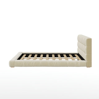 Upholstered Platform Bed Frame With Tufted Headboard