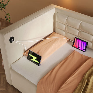 Upholstered Daybed With Hydraulic Storage And USB / Type - C Charging