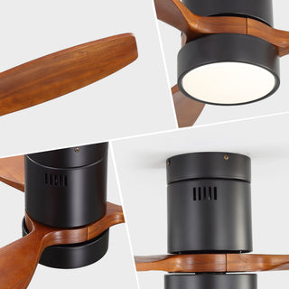 52" Reversible Ceiling Fan With Dimmable Light And Remote Control, DC Motor, Memory Function - Matte Black