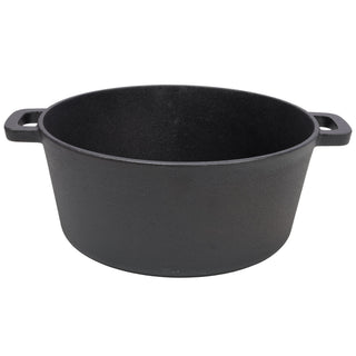 Pre-Seasoned 3 In 1 Cast Dutch Oven With Skillet Lid, 5 Quart - Black