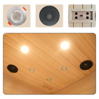 Low Emf Front Door With Heating Panel 2 Persons Hemlock Far Infrared Corner Indoor Sauna Room - Natural