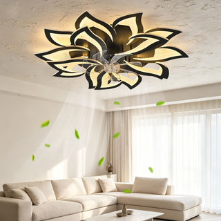Ceiling Fan With Remote Control And Lights, 6 Speeds, 3 Color Temperatures, Low Profile Flush Mount