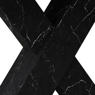 Modern Rectangle Dining Table With Stretchable TopAnd X Shape Legs
