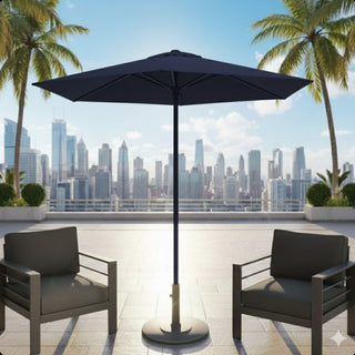 Umbrella With Crank Lift & Tilt, UV-Resistant Canopy For Patio
