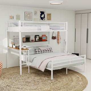 Bunk Bed With Built In Desk & Guardrail Frame