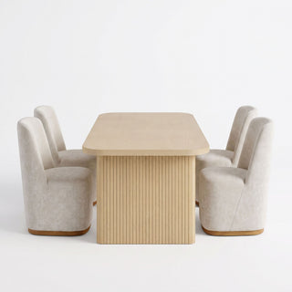 Dining Table Set With 4 Upholstered Dining Chairs