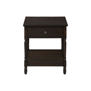Accent - Table, 2 Tier, Square, Traditional - Walnut