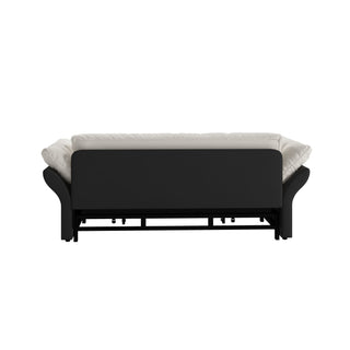 Queen Pull Out, 3 In 1 Convertible Sleeper Tufted Sofa & 2 Soft Pillows