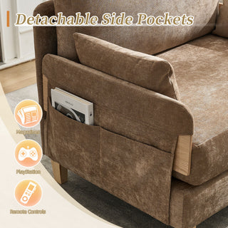 Mid Century Modern Foldable Sofa Bed, 3 In 1 Convertible Sleeper With 3 Pillows