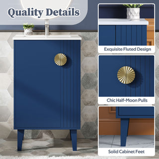 Bathroom Vanity With Sink, Soft-Close Door, Half-Moon Pulls