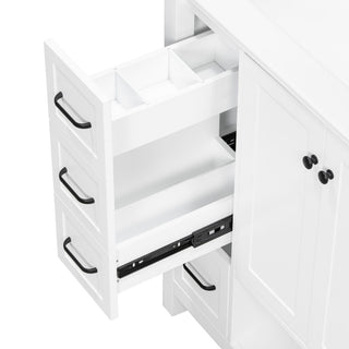 Bathroom Vanity With Sink Top, Bathroom Vanity Cabinet With 2 Doors And 2 Drawers, Open Shelf