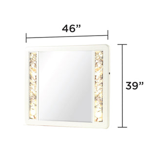 La Pierre - Rectangular Mirror & LED Lighting Panels - Beige