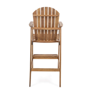Outdoor Acacia Wood Adirondack Barstools (Set of 2)