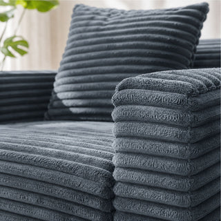 Soft Striped Convertible Sofa Bed, Dual Use Lounge Couch With Cup Holders And Pillows