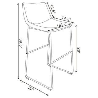 Armless Bar Stool (Set of 2) - Brown