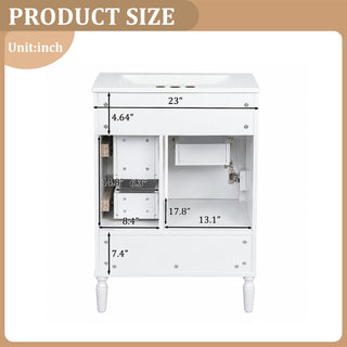 Modern Bathroom Vanity With Sink, Soft Close Doors, 3 Drawers