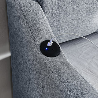 Size Upholstered Daybed With Trundle And USB Charging Armrest