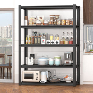 Garage Storage Rack, 5 Layer Adjustable Shelving Unit For Warehouse - Black