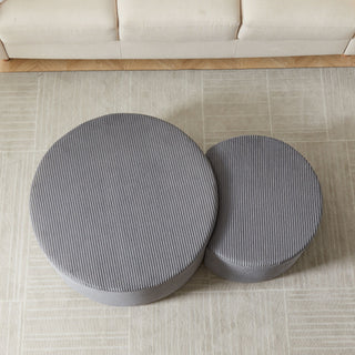 Modern Upholstered Round Coffee Table For Living Room (Set of 2)